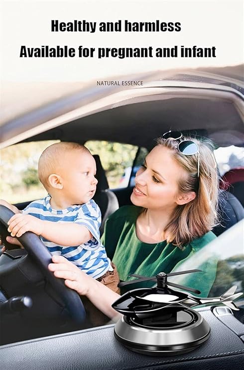 SOLAR - "HELI-FRAGRANCE DIFFUSION" Helicopter Air Freshener Car Aroma Diffuser (Gold)